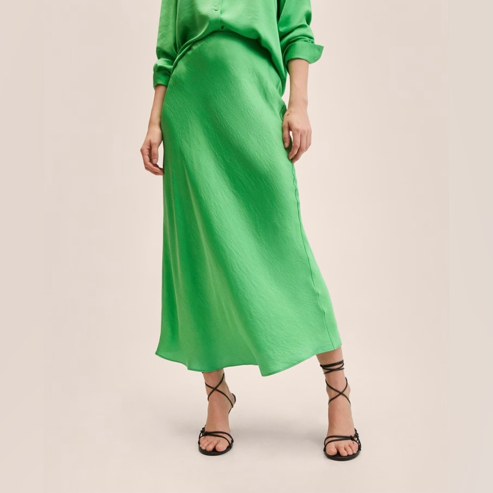 Mango Midi Satin Skirt Size XS / NWT!